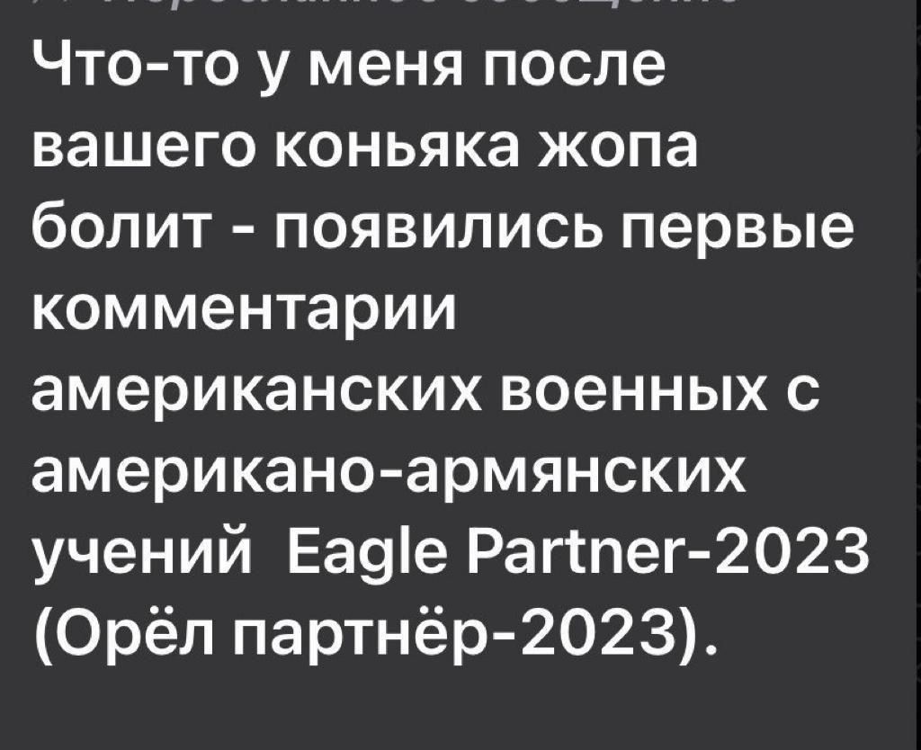 Что то у меня после вашего коньяка жопа болит появились первые комментарии американских военных с американо армянских учений Еа9е Рагтпег2023 Орёл партнёр 2023