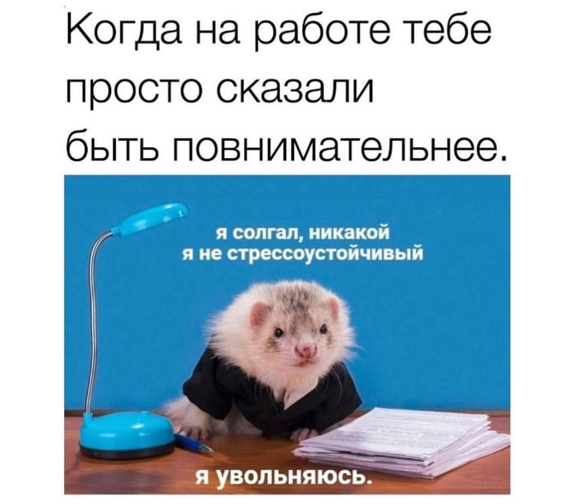 Когда на работе тебе просто сказали быть повнимательнее я увольняют