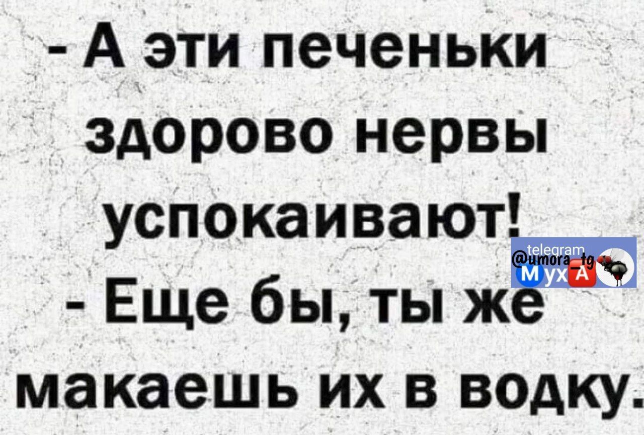 А эти печеньки здорово нервы успокаивают Еще бы ты ж макаешь ИХ В ВОАКУ