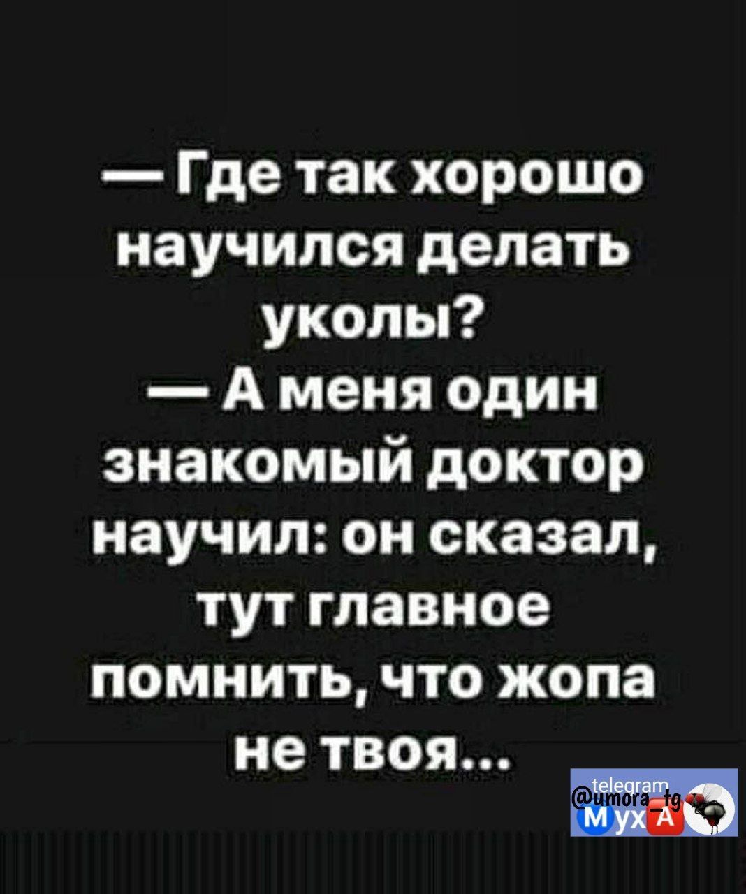 Где так хорошо научился делать уколы А меня один знакомый доктор научил он сказал тут главное помнить что жопа не ТВОЯ