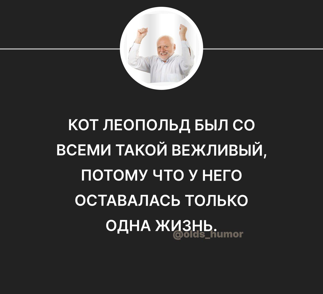 кот лвопольд выл со ВСЕМИ ТАКОЙ ввжпивый потому что у него ОСТАВАПАСЬ только ОДНА жизнь