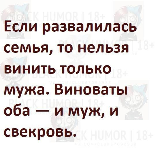 Если развалилась семья то нельзя винить только мужа Виноваты оба и муж и свекровь