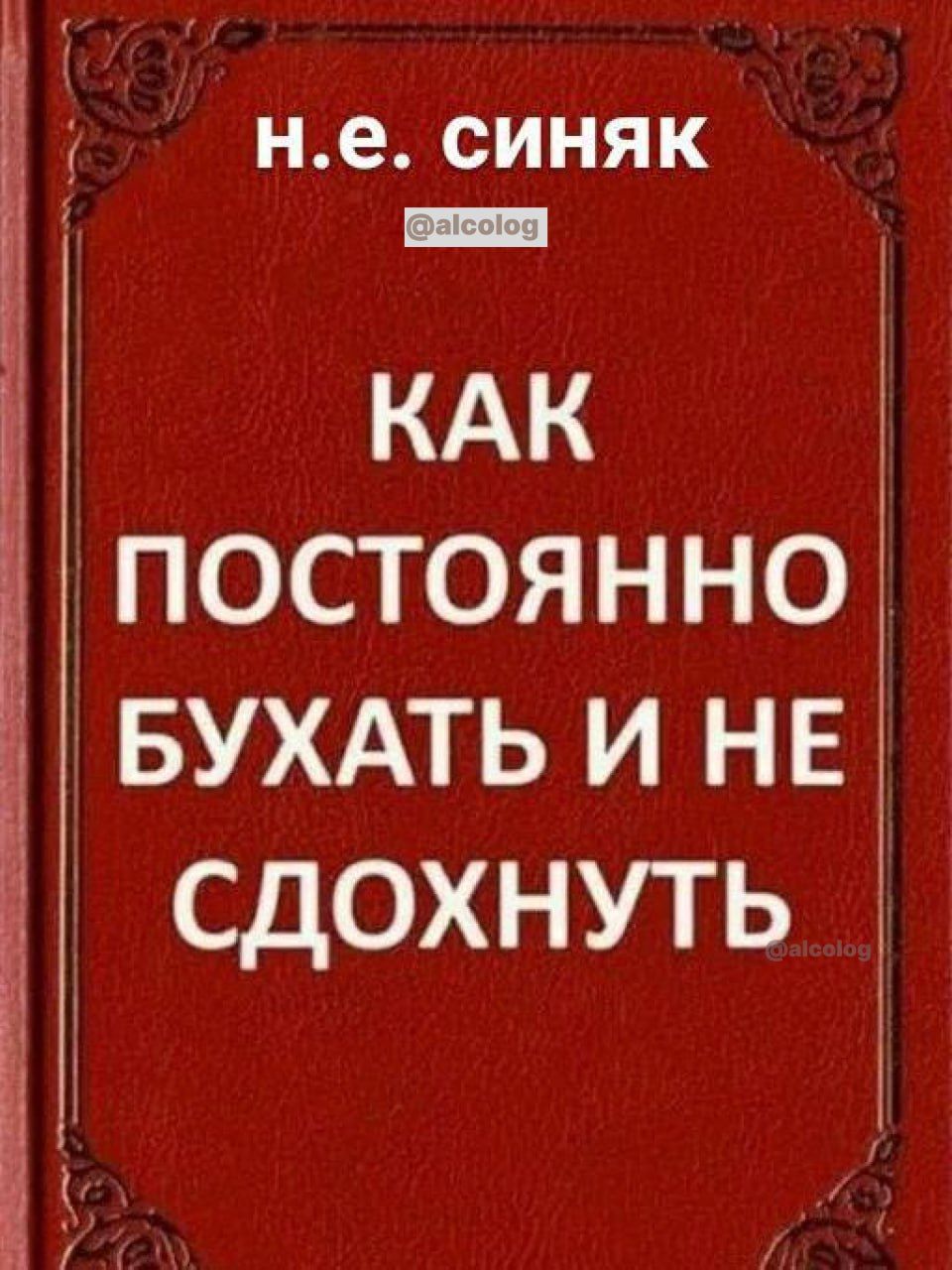 не синяк _ кАк постоянно БУХАТЬИ не сдохнуть 1