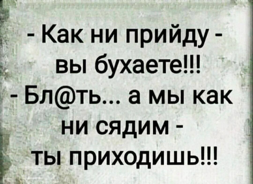 Ё Как ни прийду вы бухаете _ Блть а мы как ни сядим ты приходишь