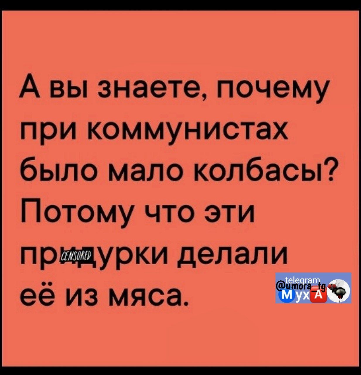 А вы знаете почему при коммунистах было мало колбасы Потому что эти придурки делали её из мяса