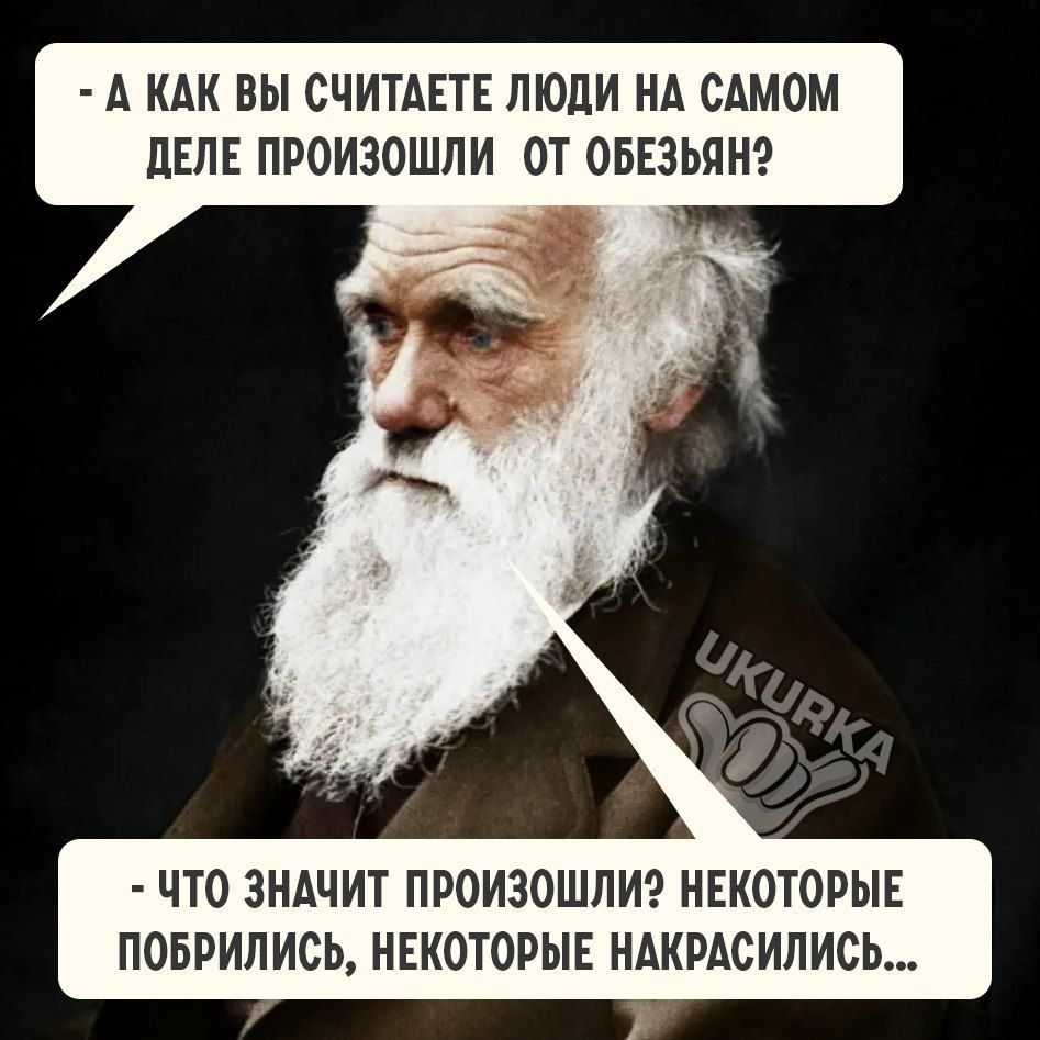 А КАК ВЫ СЧИТАЕТЕ ЛЮДИ НА САМОМ ДЕЛЕ ПРОИЗОШЛИ Т ОБЕЗЬЯН ЧТО ЗНАЧИТ ПРОИЗОШЛИ НЕКОТОРЫЕ ПОБРИЛИСЬ НЕКОТОРЫЕ НАКРАСИЛИСЬ у