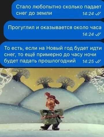 ы Стало любопытно сколько падает снег земли 1424 огуглил и оказывается около час Новый год будет идти снег то примерно до ч ночИ будет падать прошлогодний 7