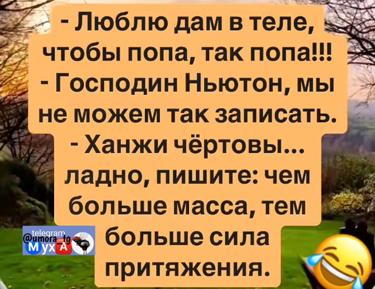 7 Люблю дам в теле чтобы попа так попа Господин Ньютон мы й не можем так записать Ханжи чёртовы ладно пишите чем больше масса тем