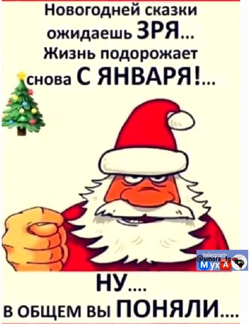 Новогодней сказки ожидаешь ЗРЯ Жизнь подорожает нова С ЯНВАРЯ Е НУ В ОБЩЕМ Вы ПОНЯЛИ