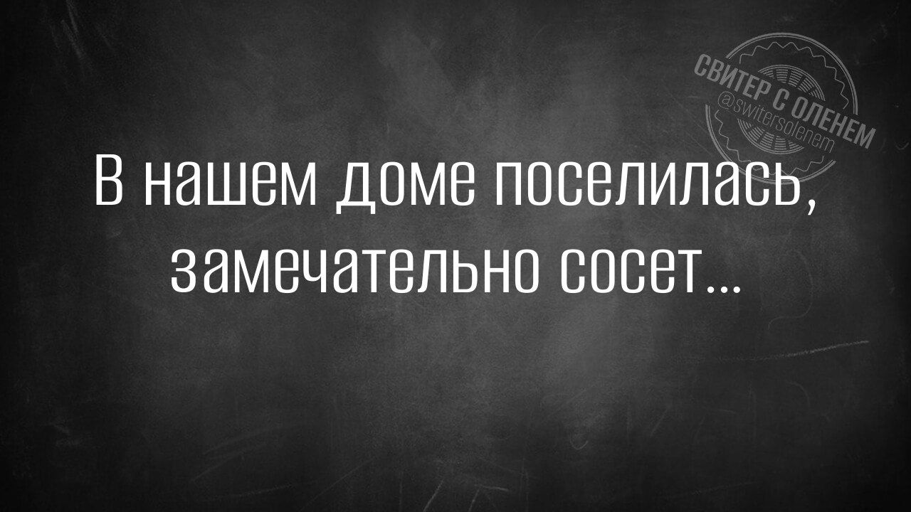 В нашем доме поселилась замечательно сосет