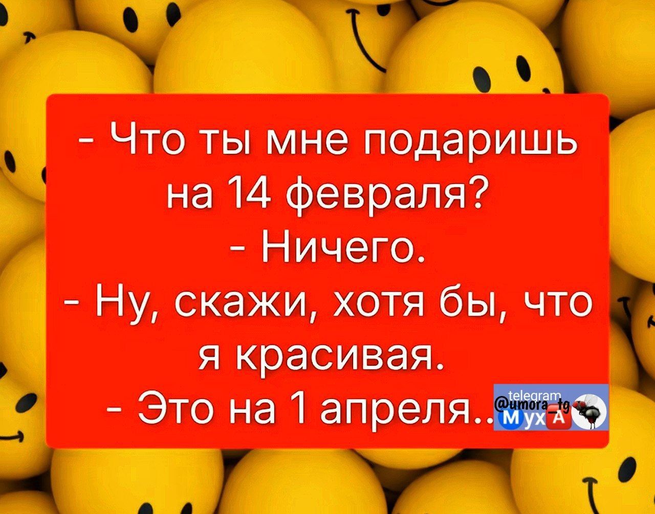 у й ь Что ты мне помришь ы на 14 февраля а Ничего Ну скажи хотя бы что я красивая Это на 1 апреля му И _