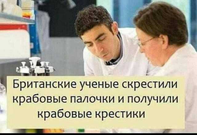 Б Британские ученые скрестили крабовые палочки и получили крабовые крестики