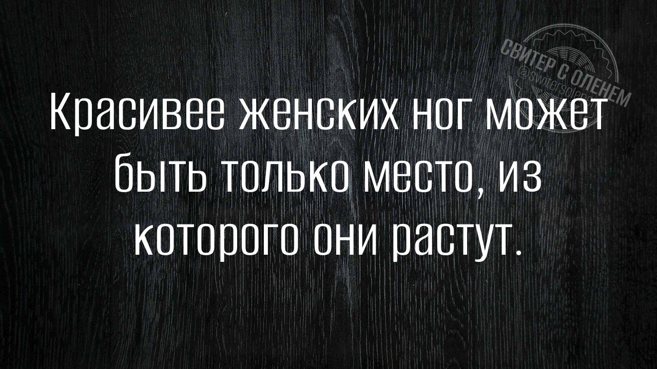 Красивее женских ног может быть только место, из которого они растут.