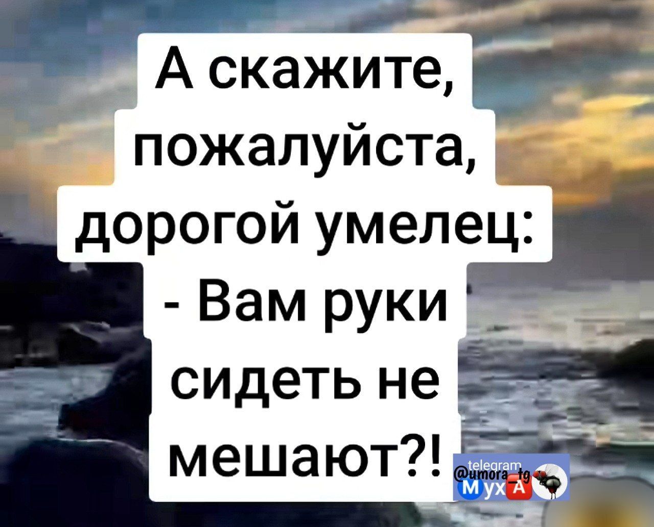 А скажите, пожалуйста, дорогой умелец: - Вам руки сидеть не мешают?!