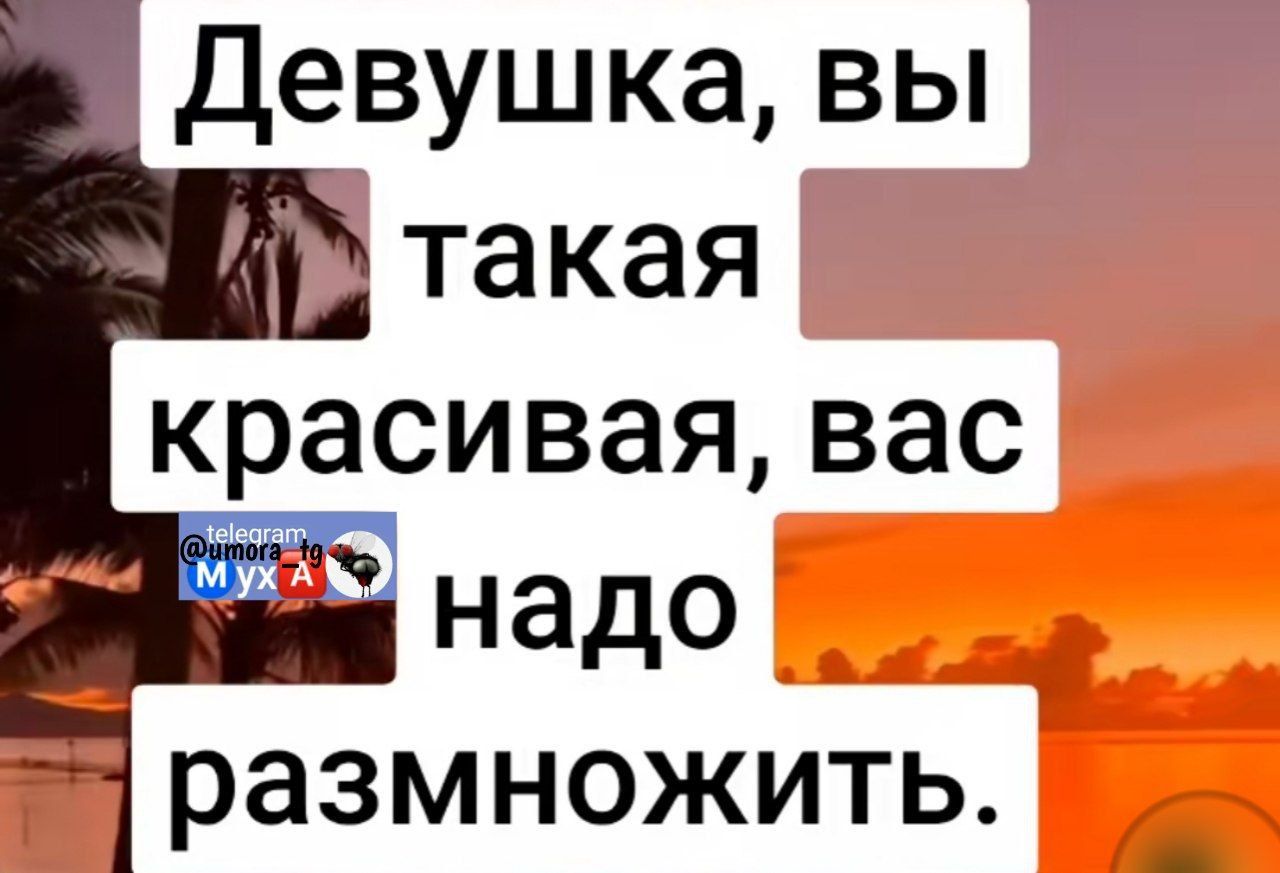 Девушка, вы такая красивая, вас надо размножить.