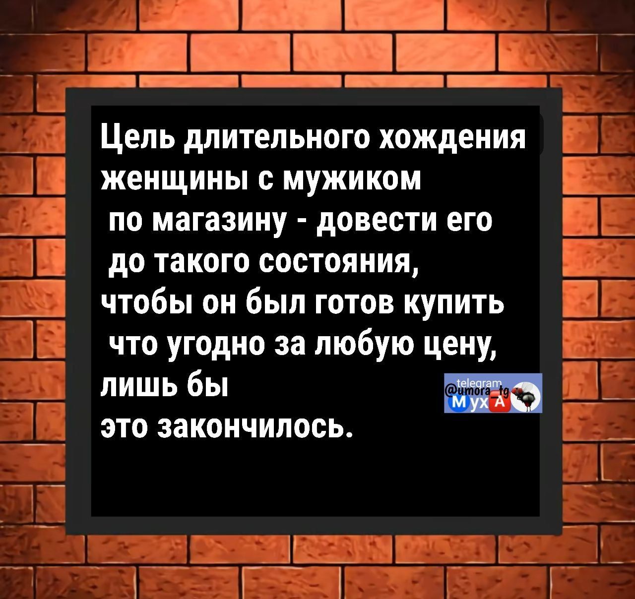 Цель длительного хождения женщины с мужиком по магазину - довести его до такого состояния, чтобы он был готов купить что угодно за любую цену, лишь бы это закончилось.