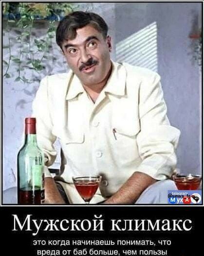 Мужской климатакс это когда начинаешь понимать, что вреда от баб больше, чем пользы