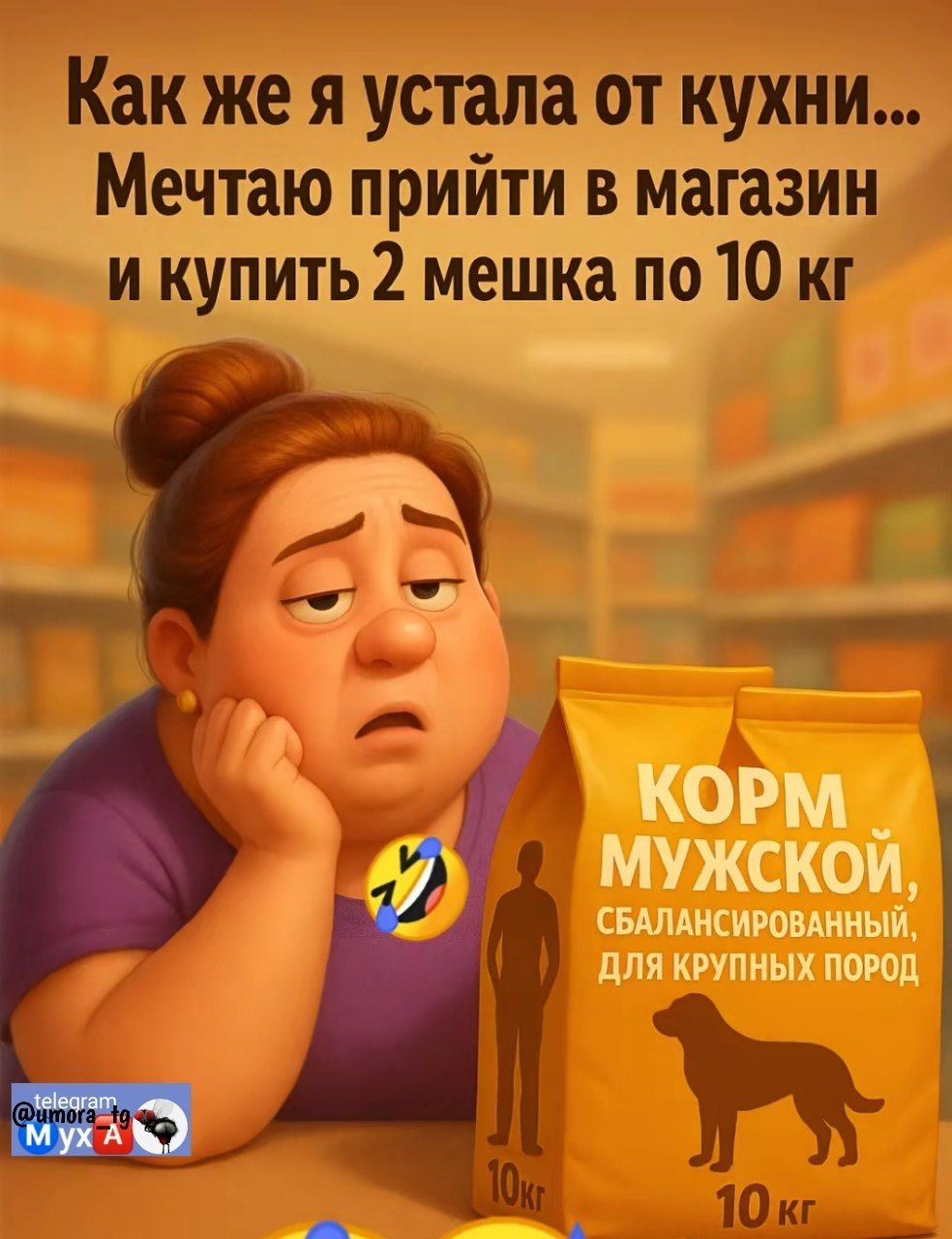 Как же я устала от кухни... Мечтаю прийти в магазин и купить 2 мешка по 10 кг