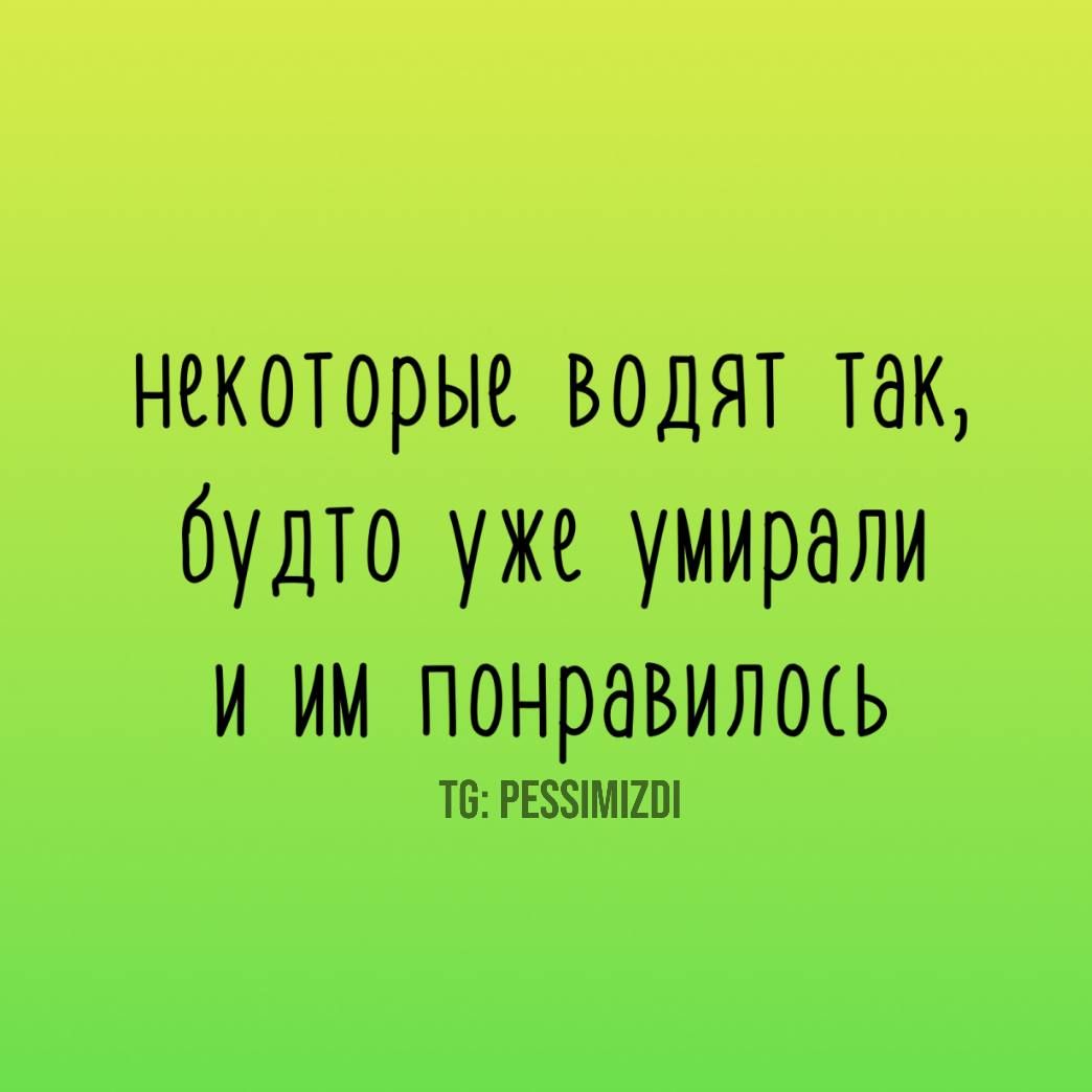 некоторые водят так, будто уже умирали и им понравилось