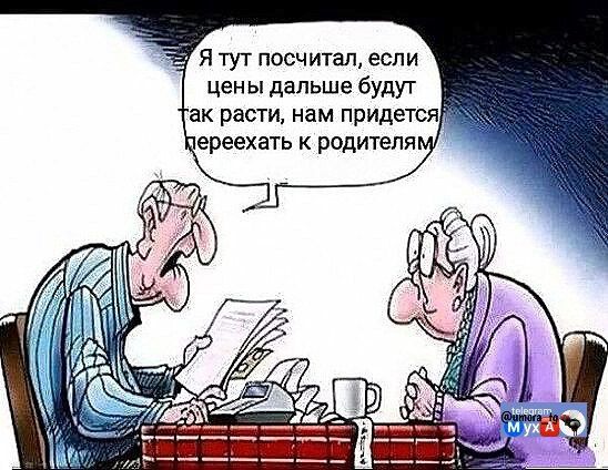 Я тут посчитал, если цены дальше будут так расти, нам придется переехать к родителям