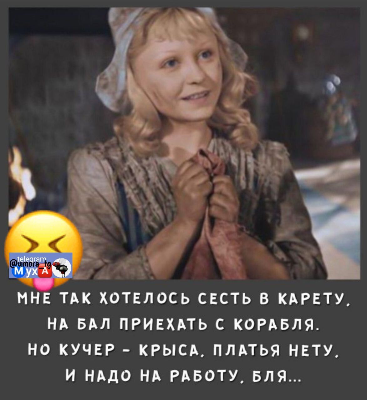 МНЕ ТАК ХОТЕЛОСЬ СЕСТЬ В КАРЕТУ, НА БАЛ ПРИЕХАТЬ С КОРАБЛЯ. НО КУЧЕР – КРЫСА. ПЛАТЬЯ НЕТУ, И НАДО НА РАБОТУ, БЛЯ...