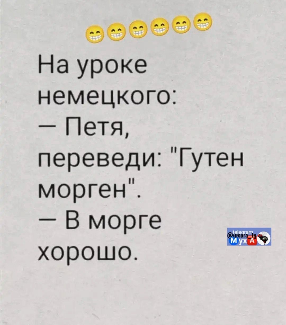 На уроке немецкого: — Петя, переведи: 