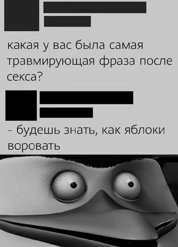 какая у вас была самая травмирующая фраза после секса? - будешь знать, как яблоки воровать