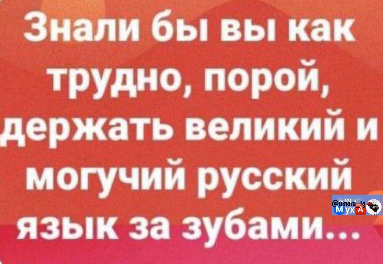 Знали бы вы как трудно, порой, держать великий и могучий русский язык за зубами...