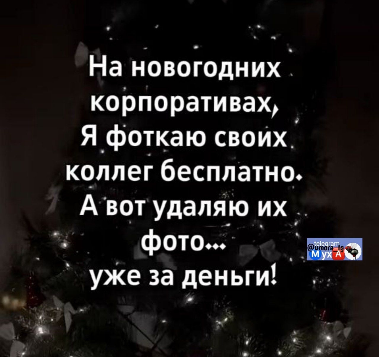 На новогодних корпоративах, Я фоткаю своих коллег бесплатно. А вот удаляю их фото... уже за деньги!