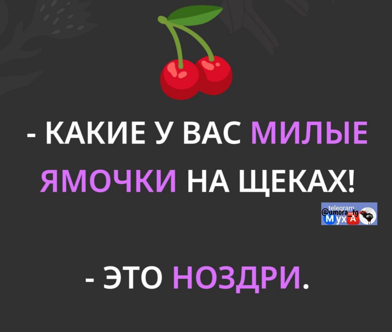 - КАКИЕ У ВАС МИЛЫЕ ЯМОчКИ НА ЩЕКАХ! - ЭТО НОЗДРИ.