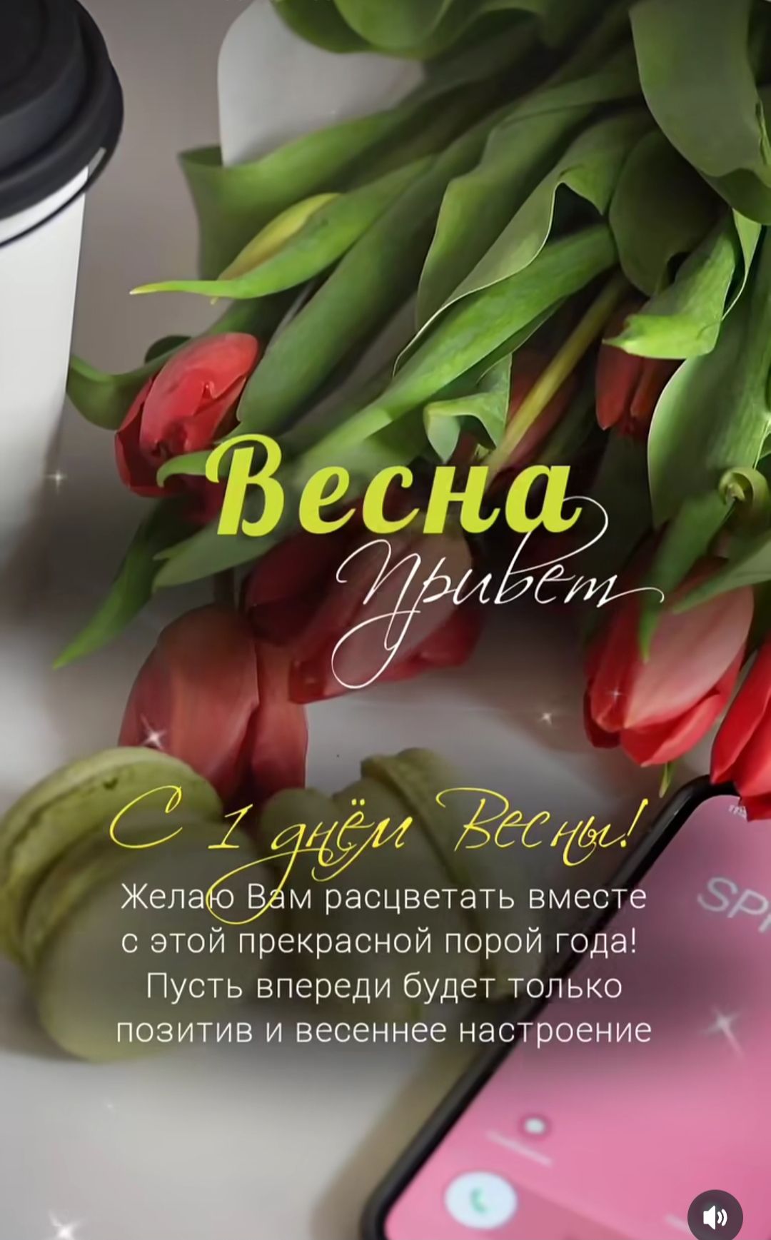 Весна Привет
С 1 день Весны!
Желаю Вам расцветать вместе с этой прекрасной порой года!
Пусть впереди будет только позитив и весеннее настроение