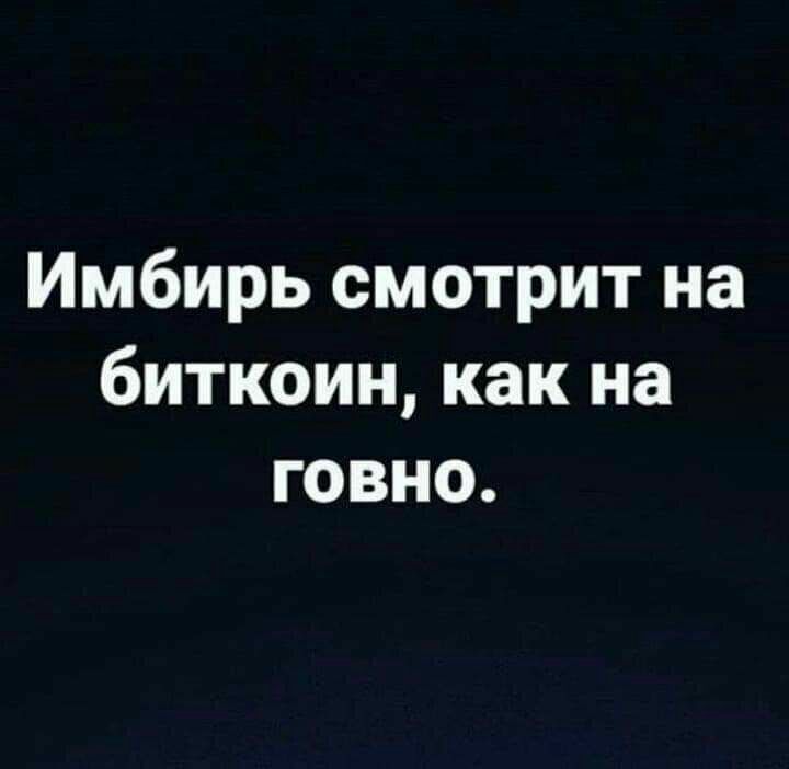 Имбирь смотрит на биткоин как на говно