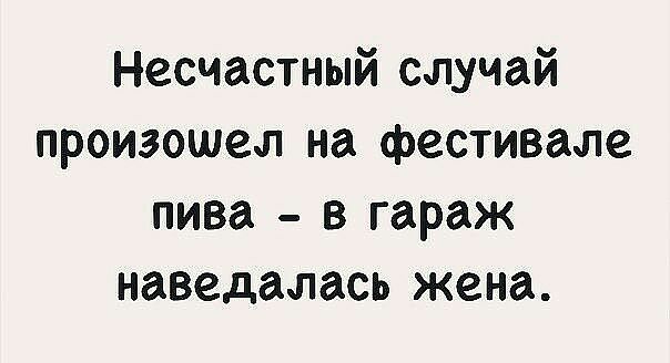 Несчастный случай произошел на фестивале пива в гараж наведалась жена