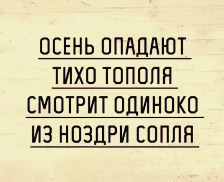 ОСЕНЬ ОПАДАЮТ ТИХО ТОПОПН СМОТРИТ ОДИНОКП ИЗ НОЗДРИ ЕОППЯ