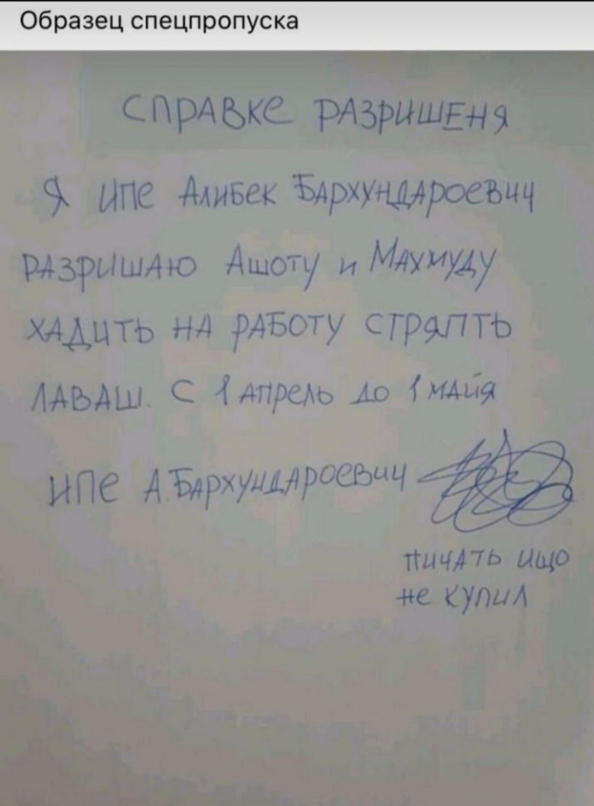 Образец спецпропуска