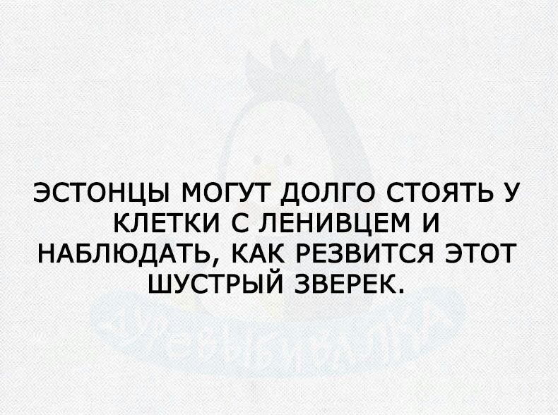 эстонцы могут долго стоять у клвтки с лвнивцем и НАБЛЮДАТЬ КАК РЕЗВИТСЯ этот шустрый ЗВЕРЕК
