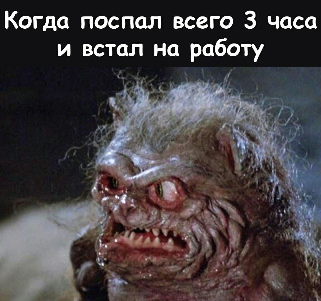 Когда поспал всего 3 часа и встал на работу А