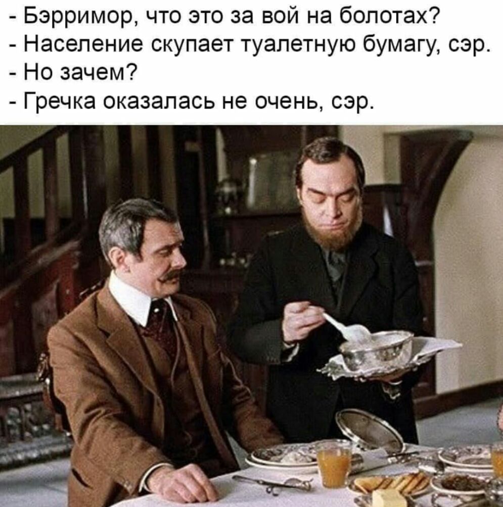 Бэрримор что это за вой на болотах Население скупает туалетную бумагу сэр Но зачем Гречка оказалась не очень сэр