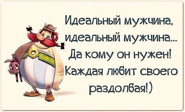 Идеальный мужчина идеальный мужчина да кому он нужен ЁЁКаждая любит своего раздолбая