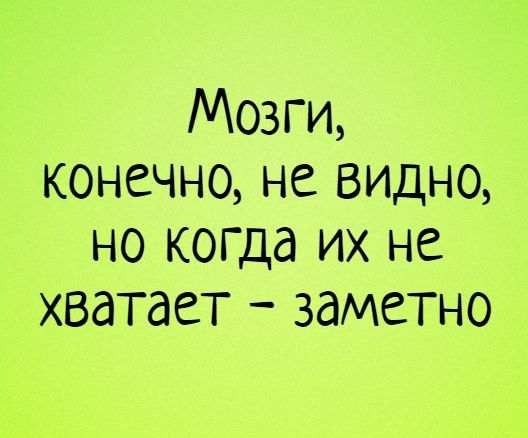 Мозги конечно не видно но когда их не хватает заметно