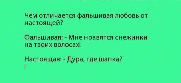 Чем отличается фальшивая любовь от нас толщей Фальшивая Мне нравятся снежинки на твоих волосах Настоящая дура где шапка