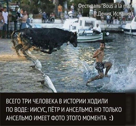 ВСЕГО ТРИ ЧЕЛОВЕКА В ИСТОРИИ ХОДИЛИ ПО ВОДЕ ИИСС ПЕТР И АНСЕПЬМО НО ТОЛЬКО АНСЕЛЬМО ИМЕЕТ ФОТО ЭТОГО МОМЕНТА