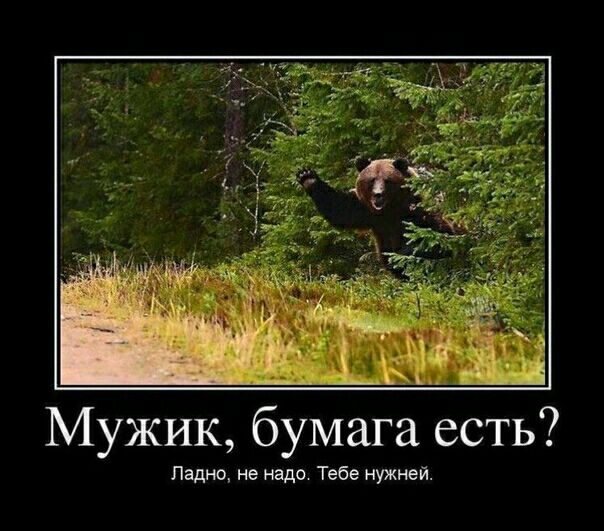 Мужик бумага есть Ладно не надо Тебе нужней