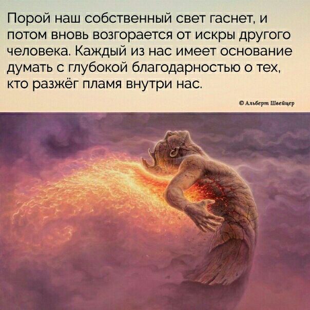 Порой наш собственный свет гаснет и потом вновь возгорается от искры другого человека Каждый из нас имеет основание думать глубокой благодарностью о тех кто разжёг пламя внутри нас