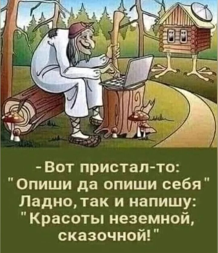 Вот пристал то Опиши да опиши себя Ладно так и напишу Красоты неземной сказочной