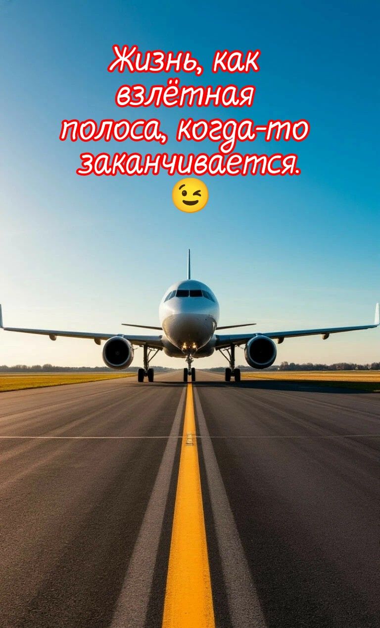 Жизнь, как взлётная полоса, когда-то заканчивается. 😉