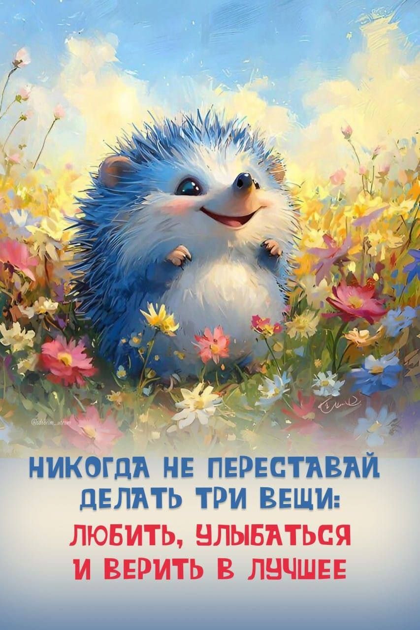 НИКОДА НЕ ПЕРЕСТАВАЙ ДЕЛАТЬ ТРИ ВЕЩИ: ЛЮБИТЬ, УЛЫБАТЬСЯ И ВЕРИТЬ В ЛУЧШЕЕ