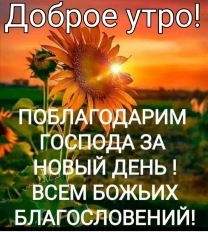 Доброе утро! ПОБЛАГОДАРИМ ГОСПОДА ЗА НОВЫЙ ДЕНЬ ! ВСЕМ БОЖЬИХ БЛАГОСЛОВЕНИЙ!