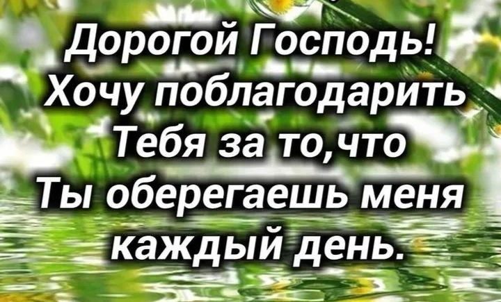 Дорогой Господь! Хочу поблагодарить Тебя за то, что Ты оберегаешь меня каждый день.