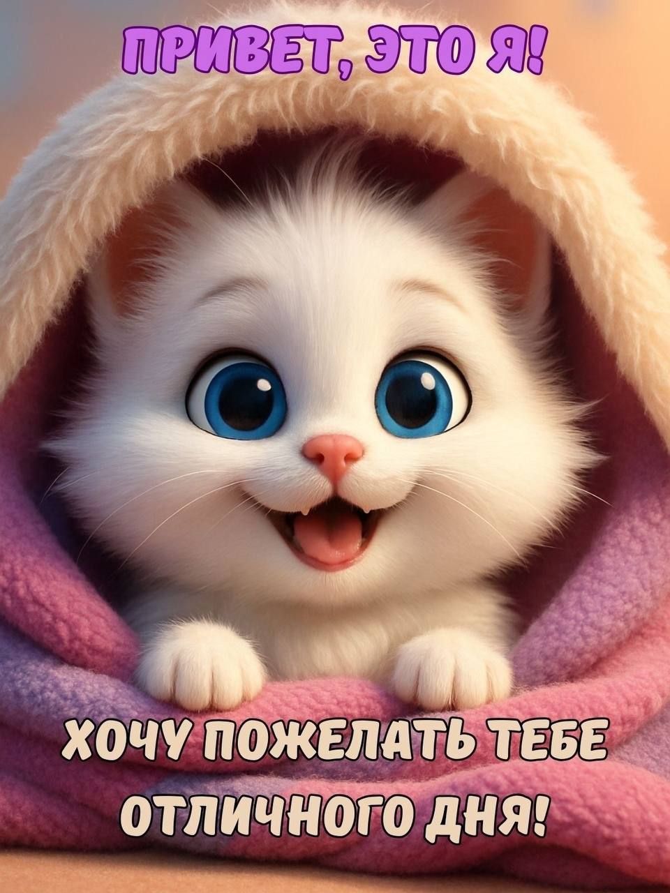 Привет, это я! Хочу пожелать тебе отличный день!